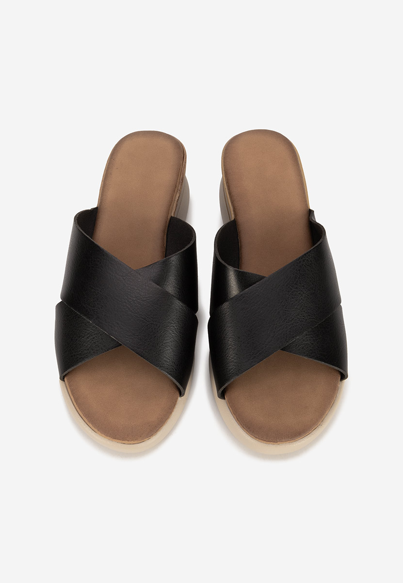 Jadie fekete telitalpú platform papucs