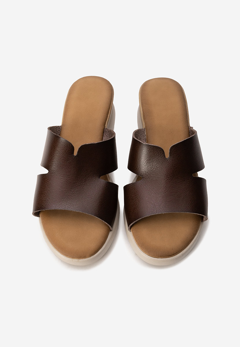 Miriay barna telitalpú platform papucs