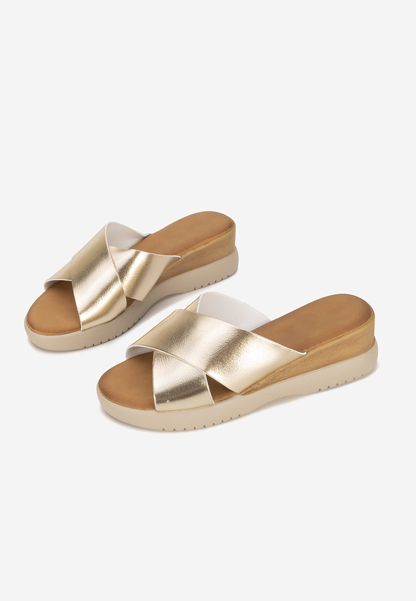 Jadie aranyszínü telitalpú platform papucs