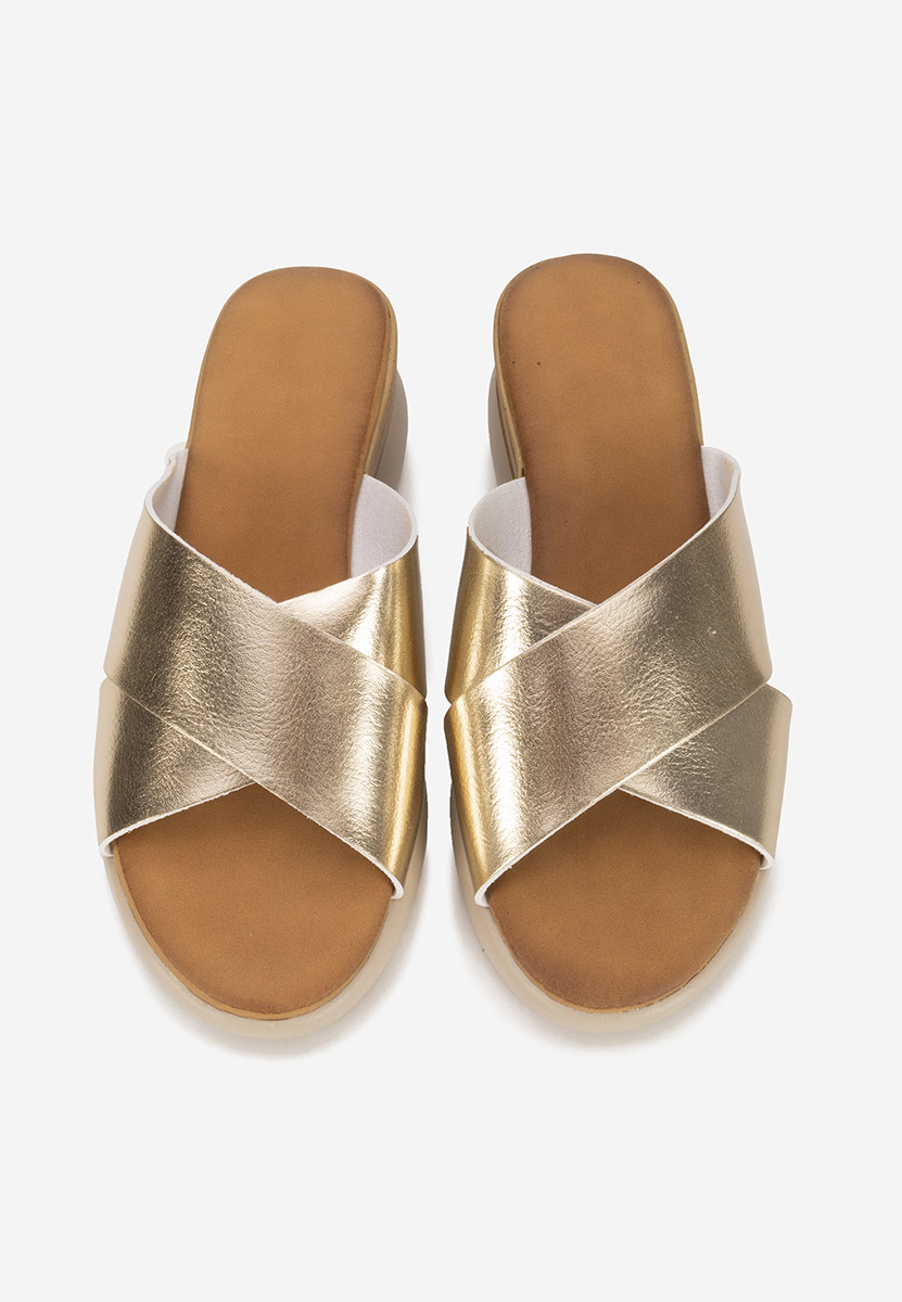 Jadie aranyszínü telitalpú platform papucs