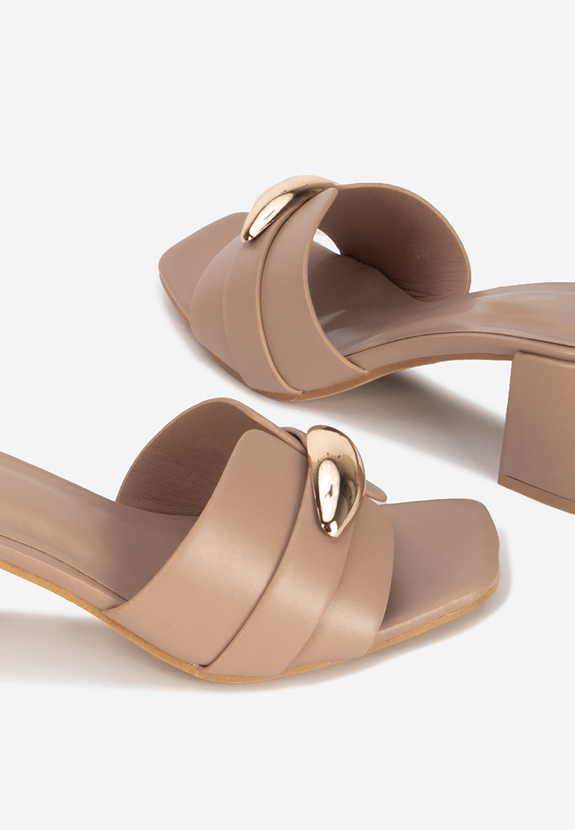 Siminea khaki magassarkú papucs