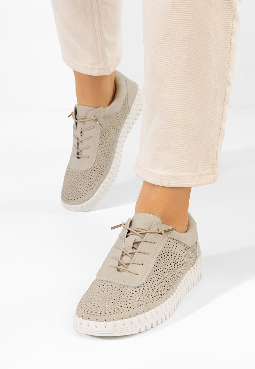 Fidonia khaki női bőr sneaker