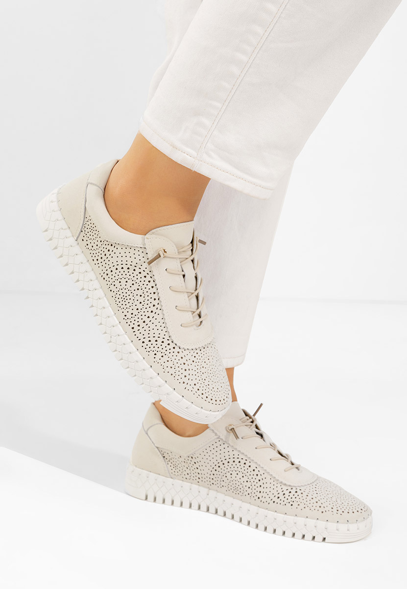 Fidonia bézs női bőr sneaker