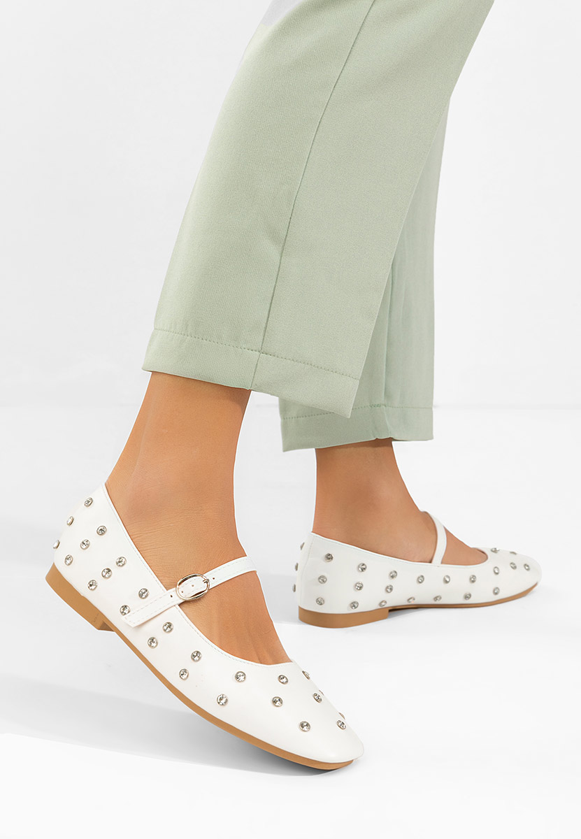 Anirra fehér pántos balerina cipő