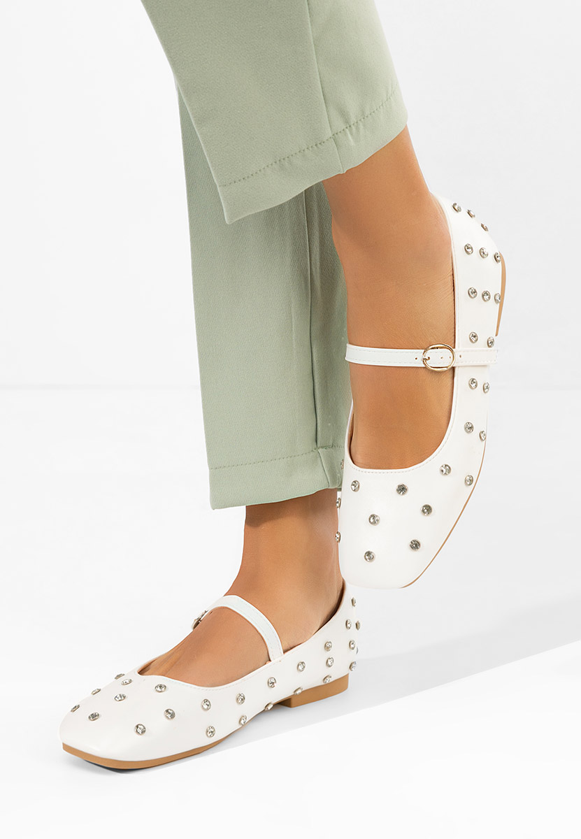 Anirra fehér pántos balerina cipő