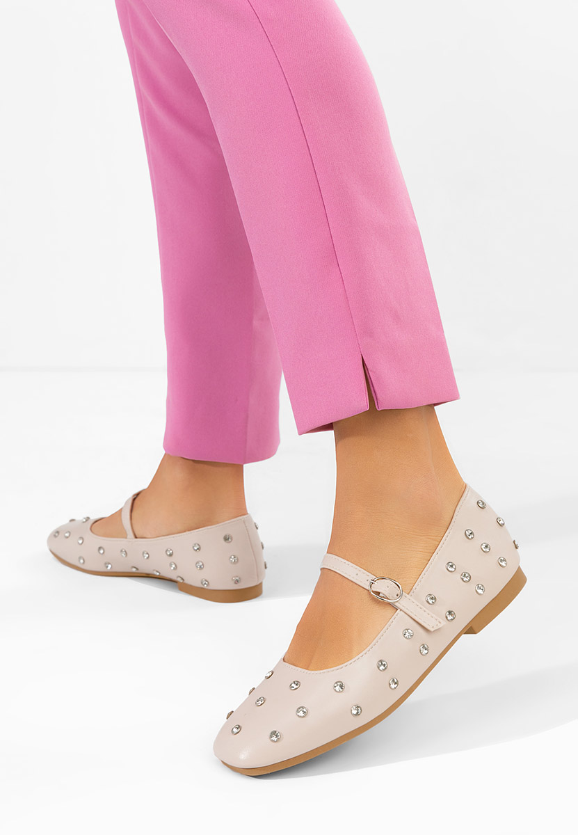 Anirra bézs pántos balerina cipő