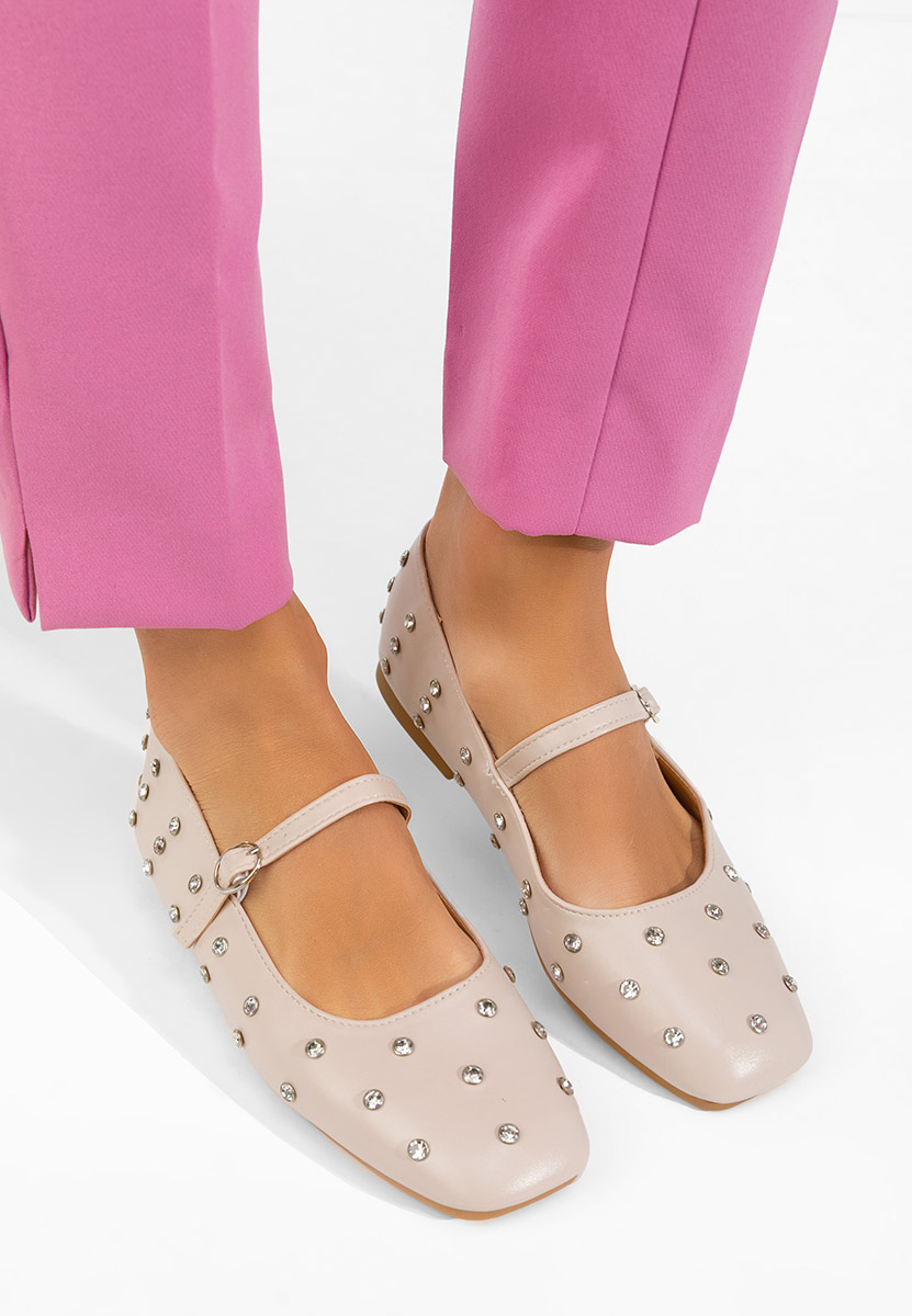 Anirra bézs pántos balerina cipő