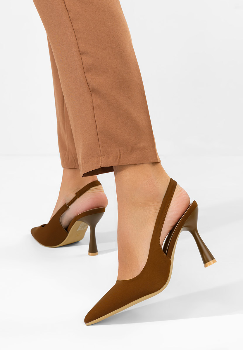 Anabela barna slingback