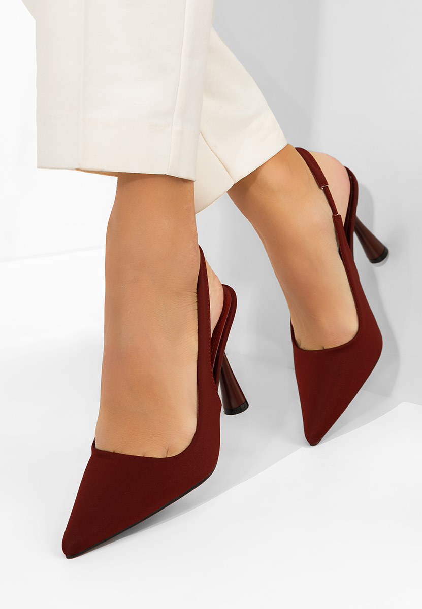 Anabela borvörös slingback