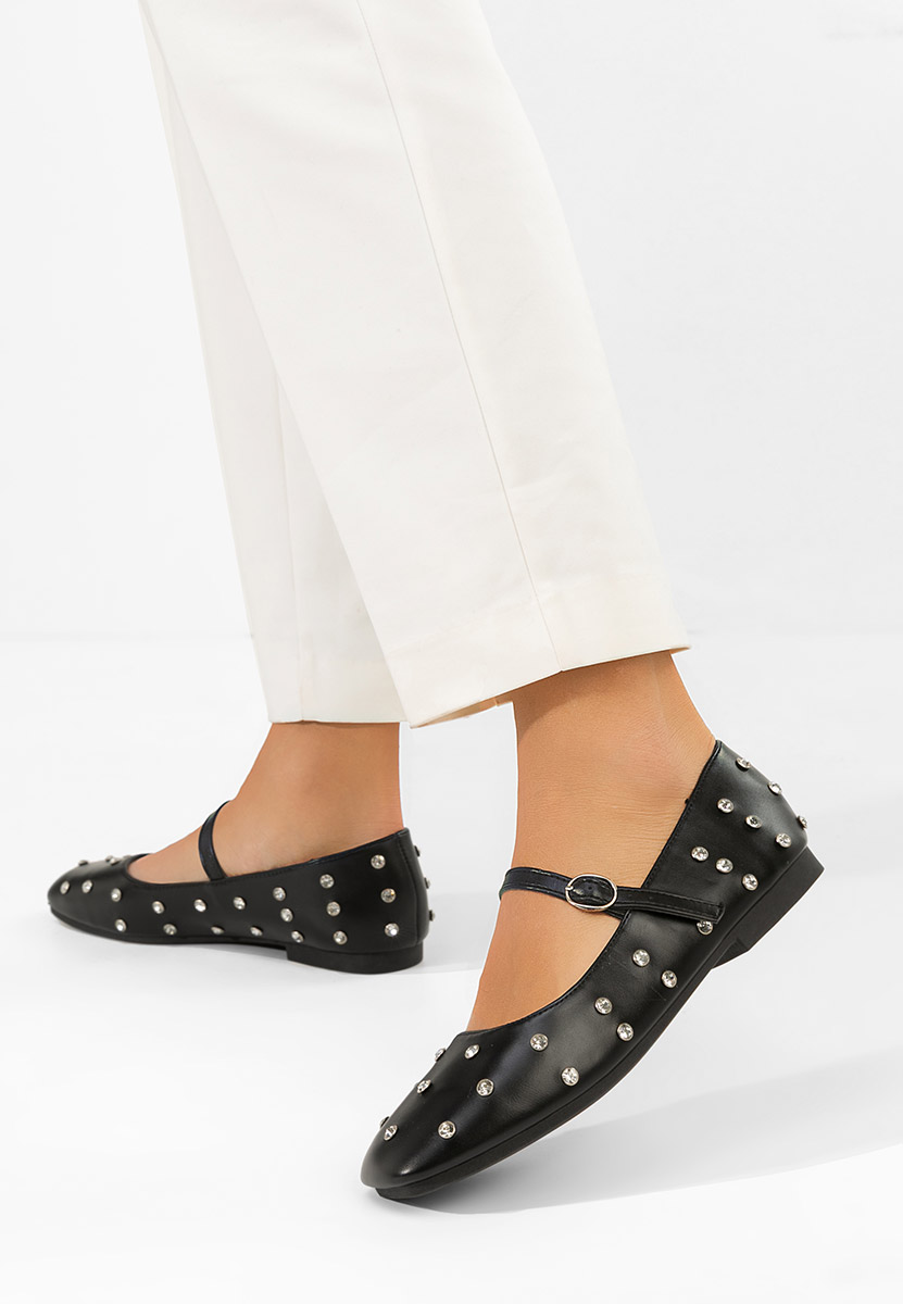 Anirra fekete pántos balerina cipő