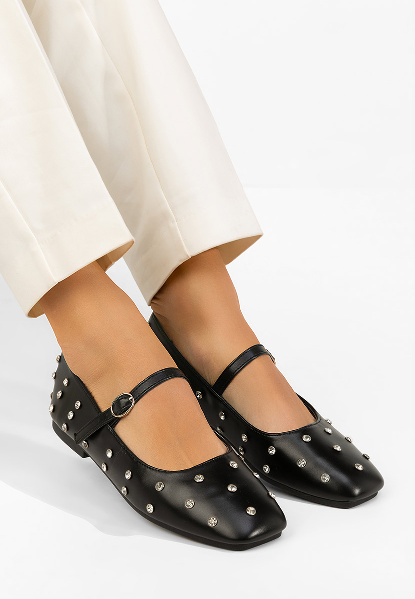 Anirra fekete pántos balerina cipő