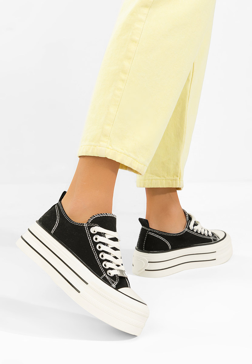 Kimala fekete platform teniszcipő