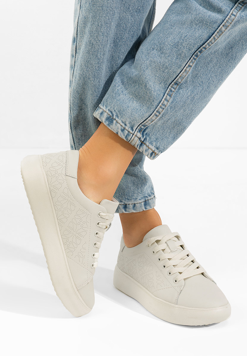 Ciandra bézs női bőr sneaker