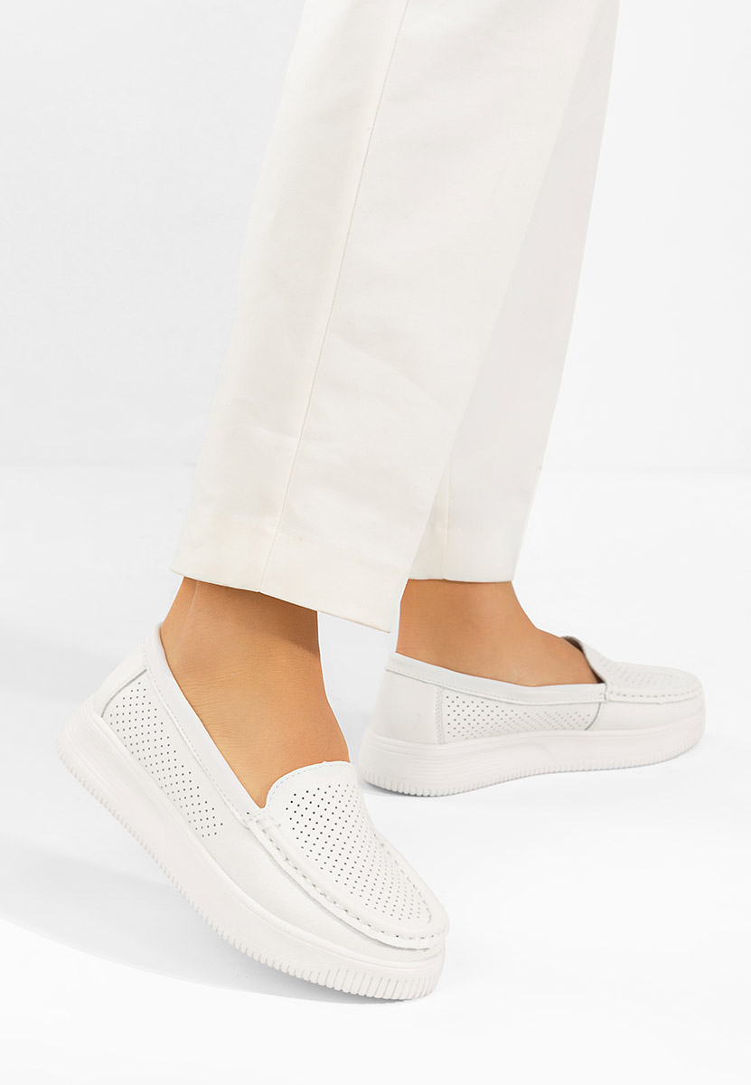 Sabiria fehér bőr mokaszin női