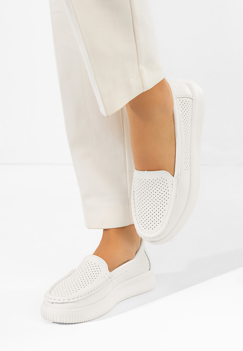 Sabiria fehér bőr mokaszin női