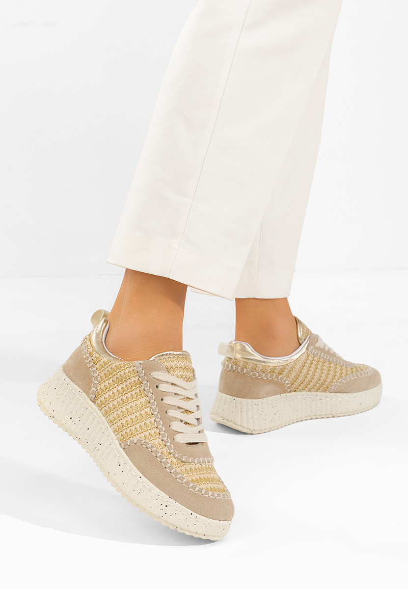 Natania bézs női bőr sneaker