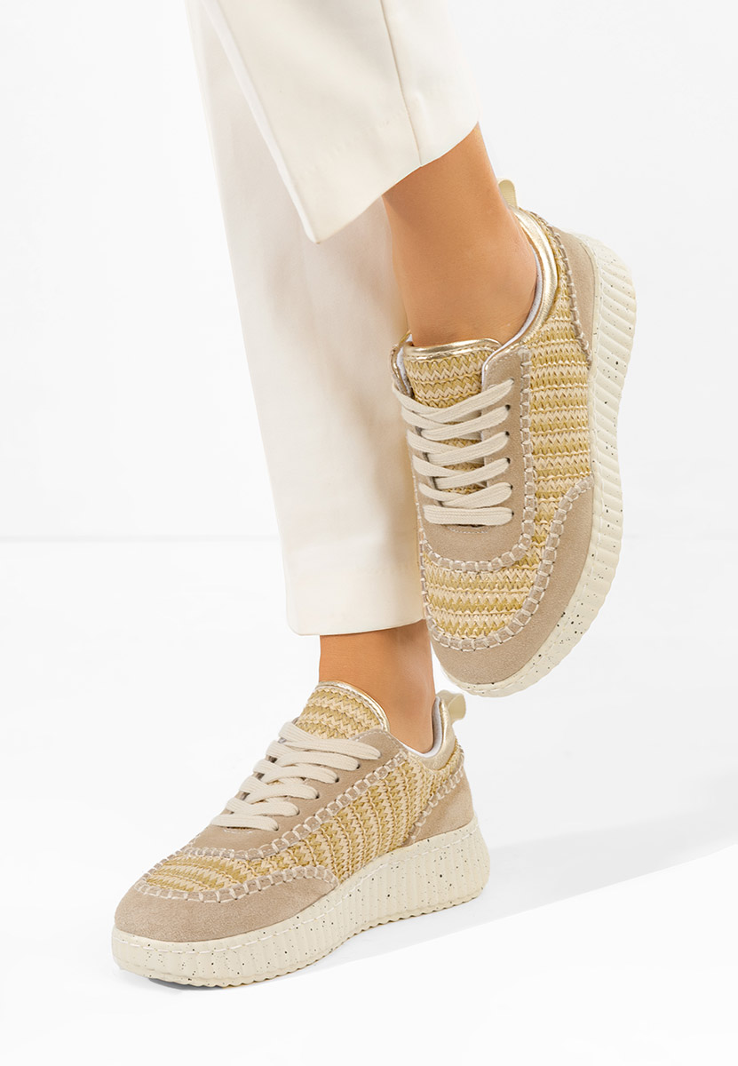 Natania bézs női bőr sneaker