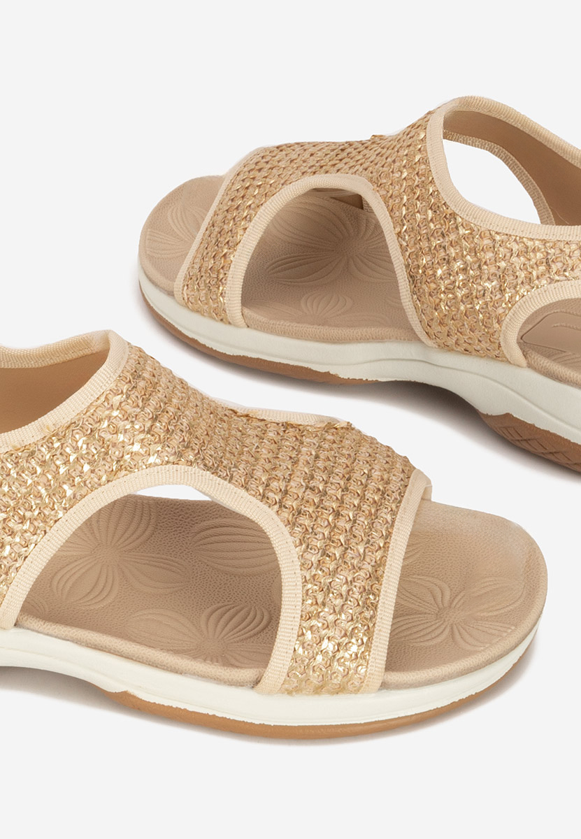 Amenia khaki lapos talpú szandál