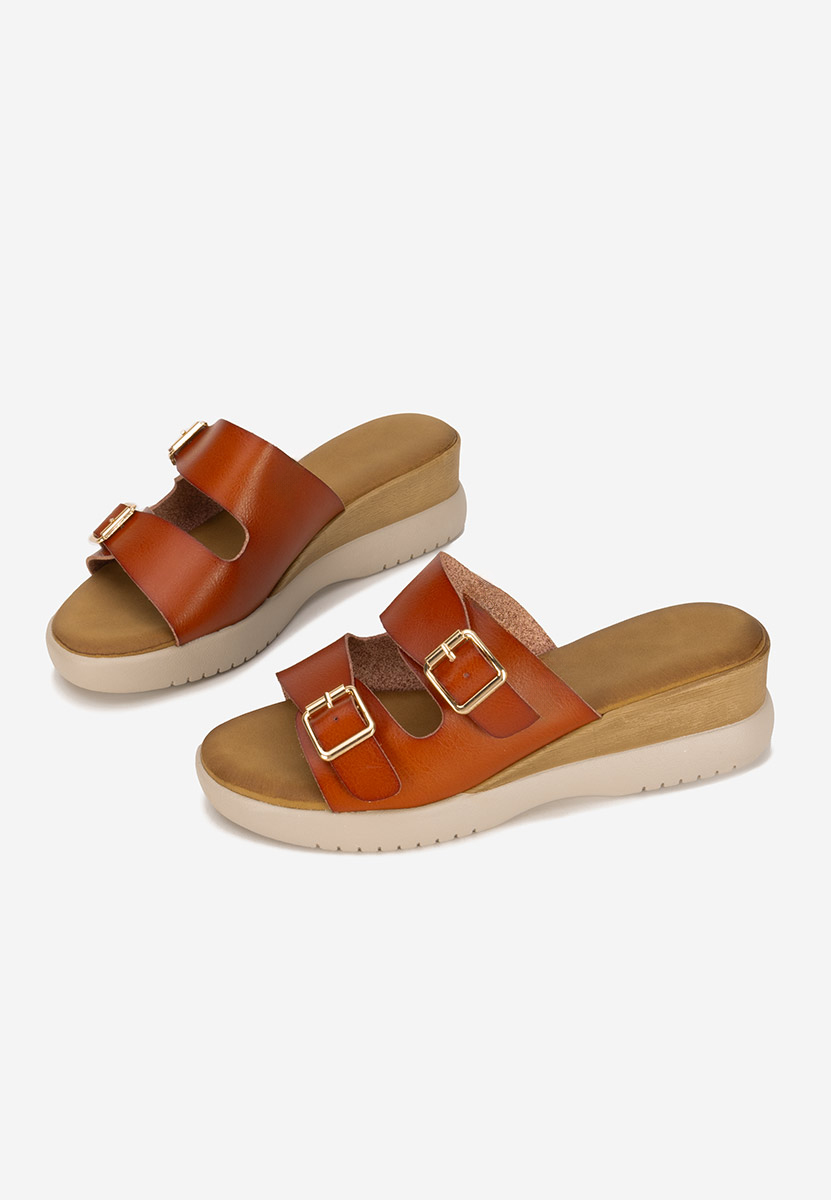Hortensia camel telitalpú platform papucs