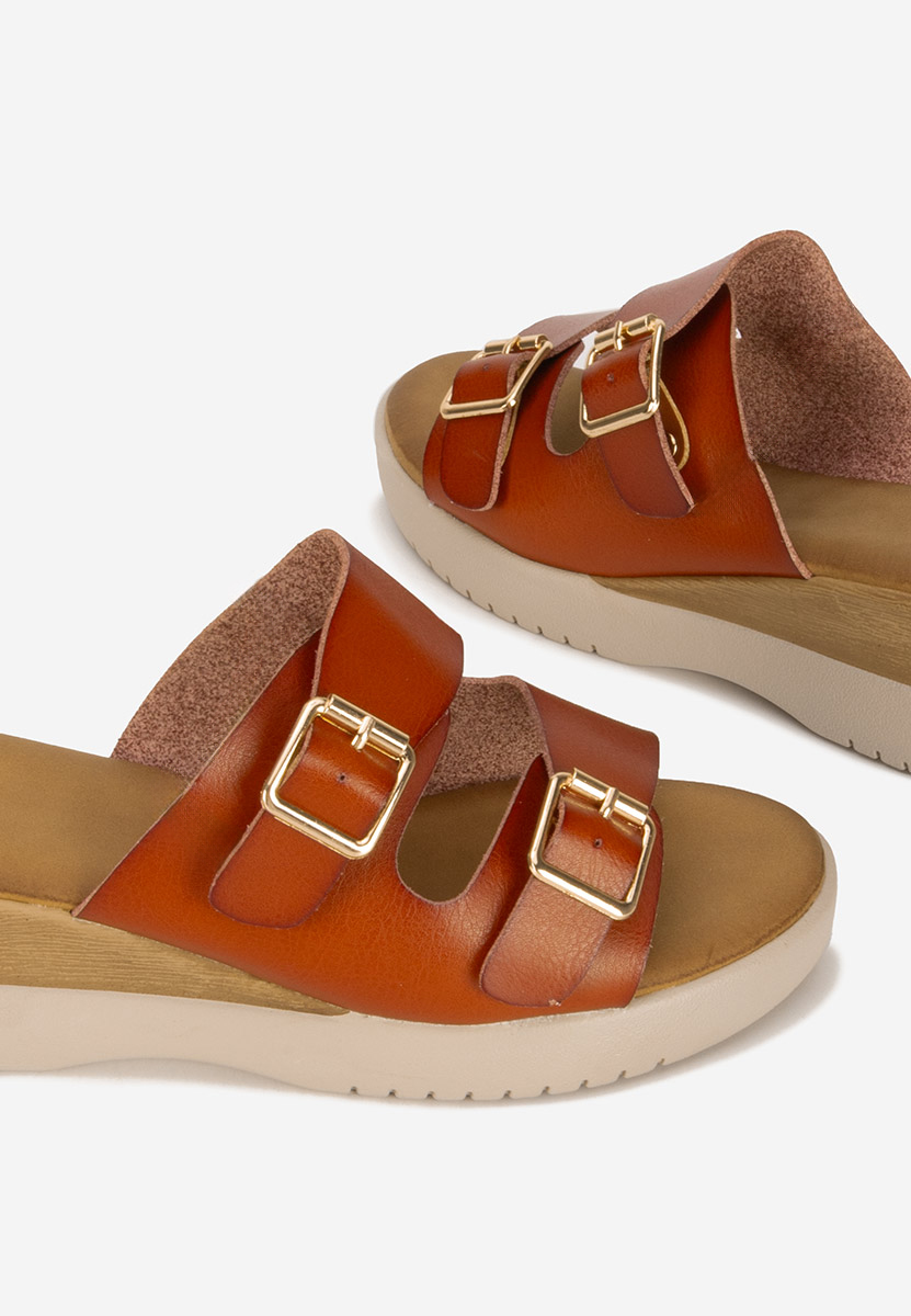 Hortensia camel telitalpú platform papucs