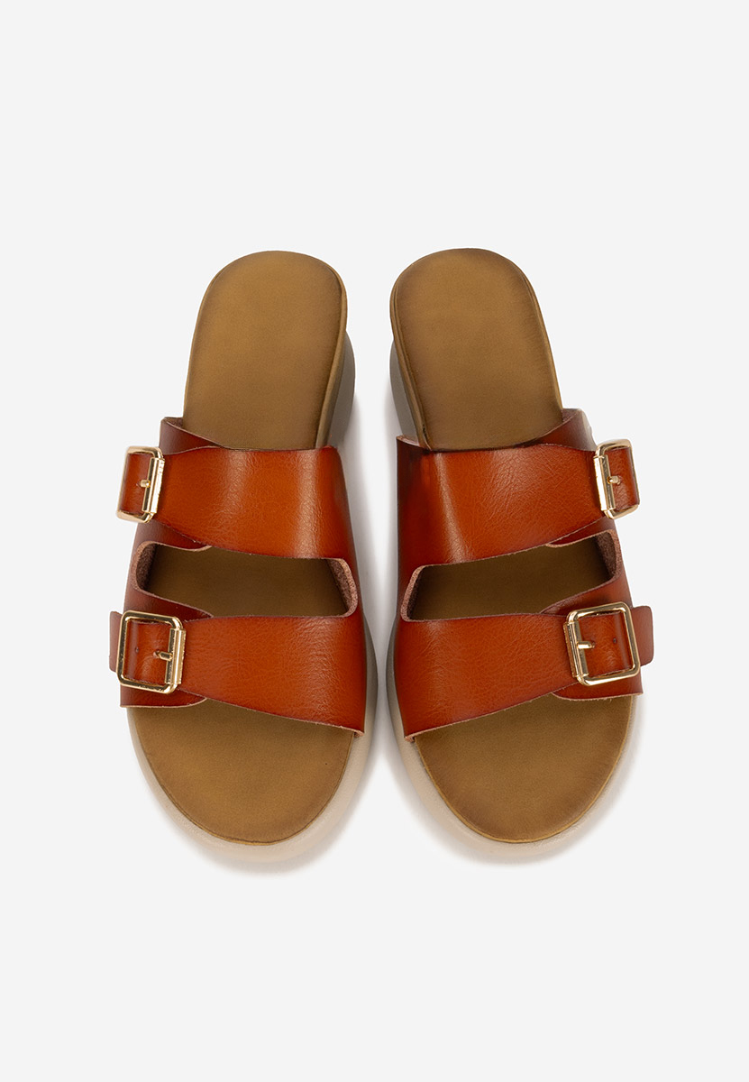 Hortensia camel telitalpú platform papucs