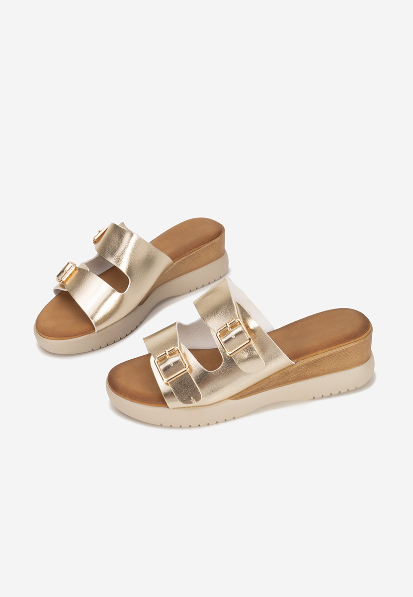 Hortensia aranyszínü telitalpú platform papucs