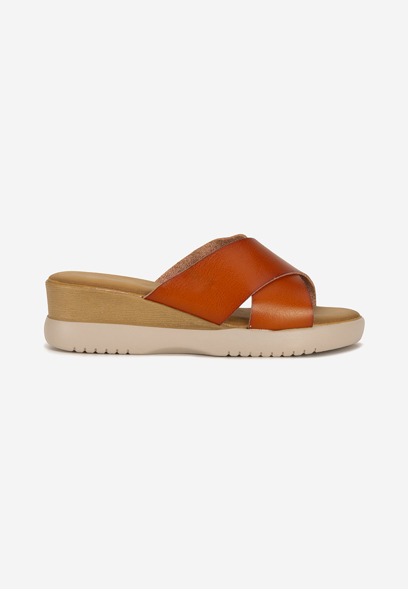 Jadie camel telitalpú platform papucs