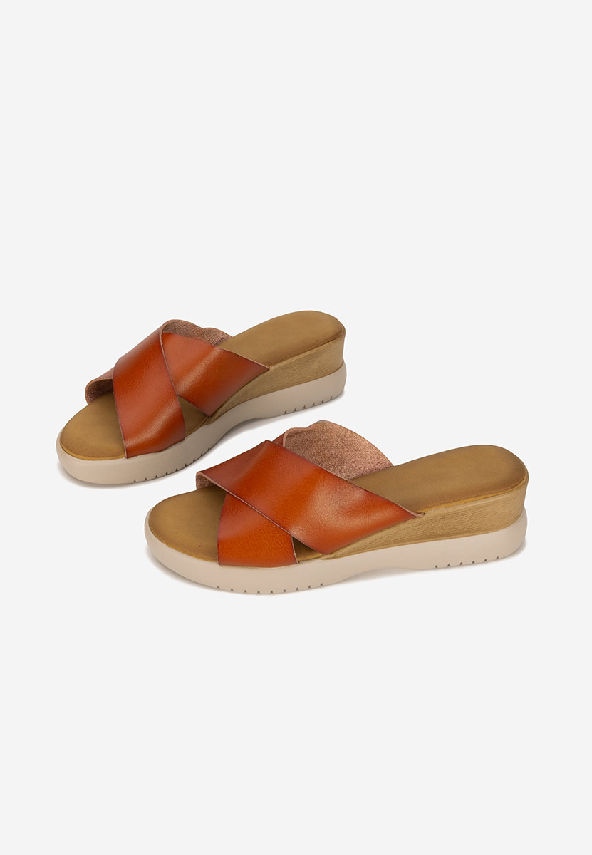 Jadie camel telitalpú platform papucs
