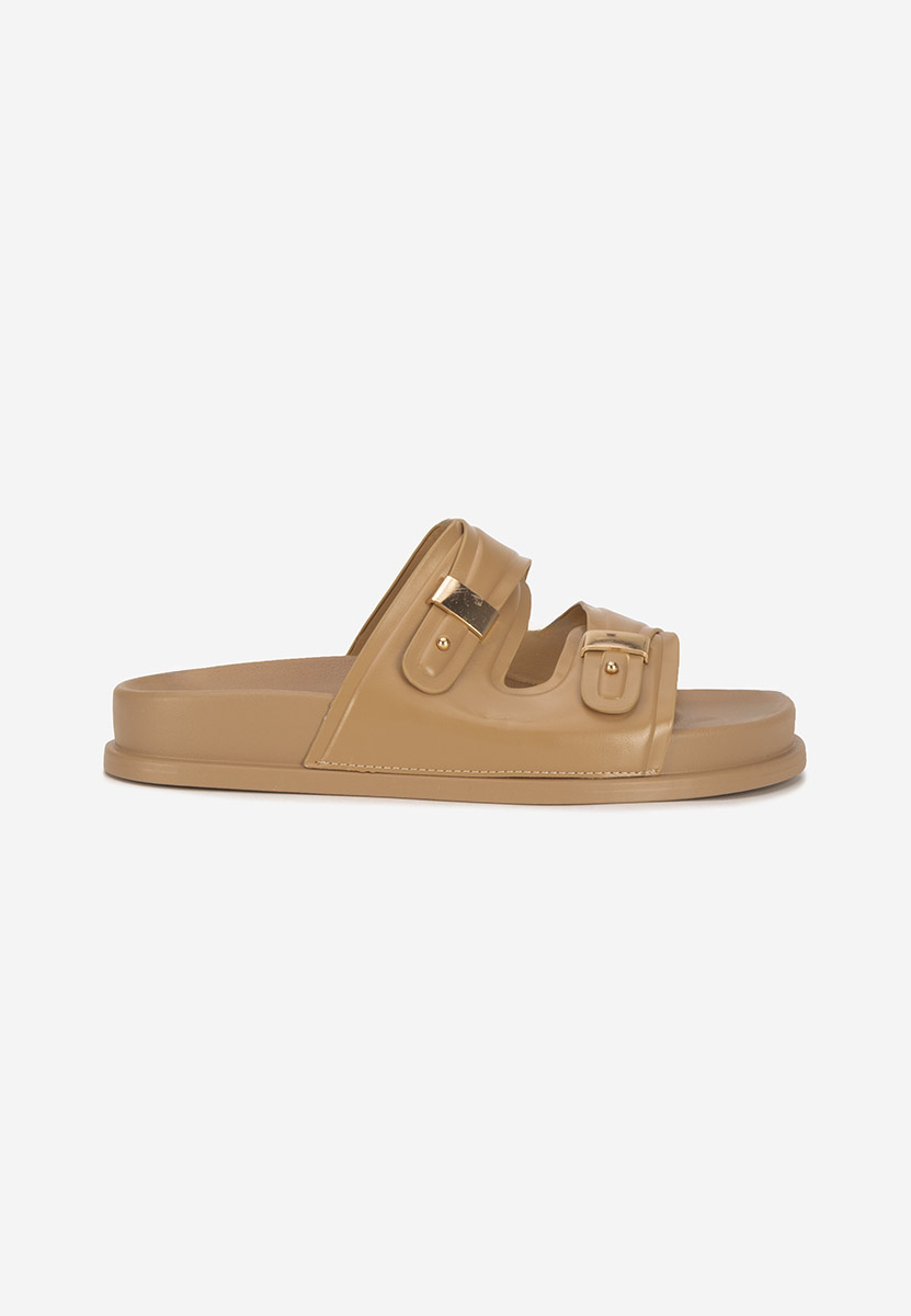 Carmenta khaki telitalpú platform papucs