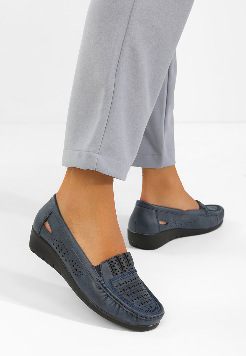 Genovia tengerészkék női mokaszin