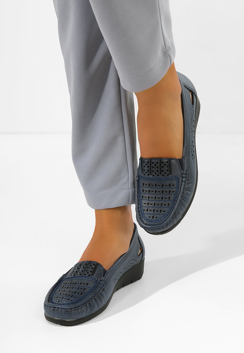 Genovia tengerészkék női mokaszin