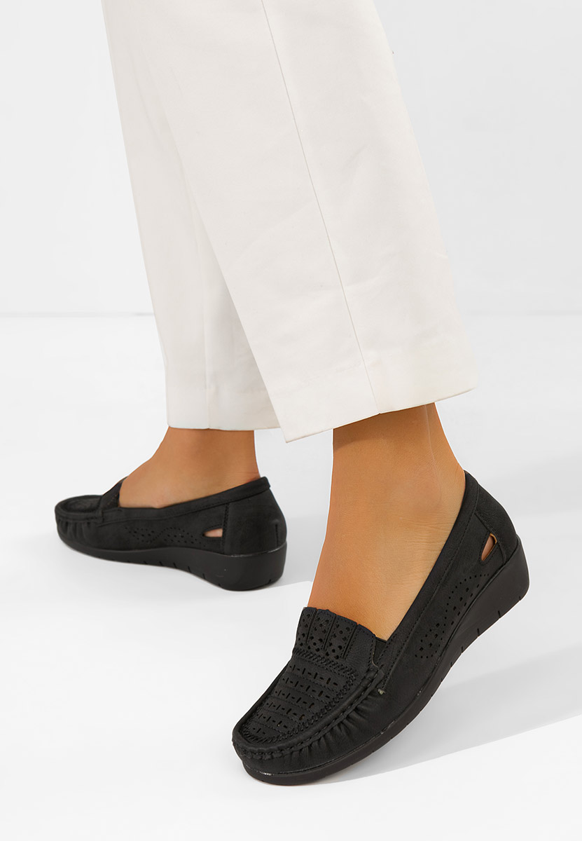 Genovia fekete női mokaszin