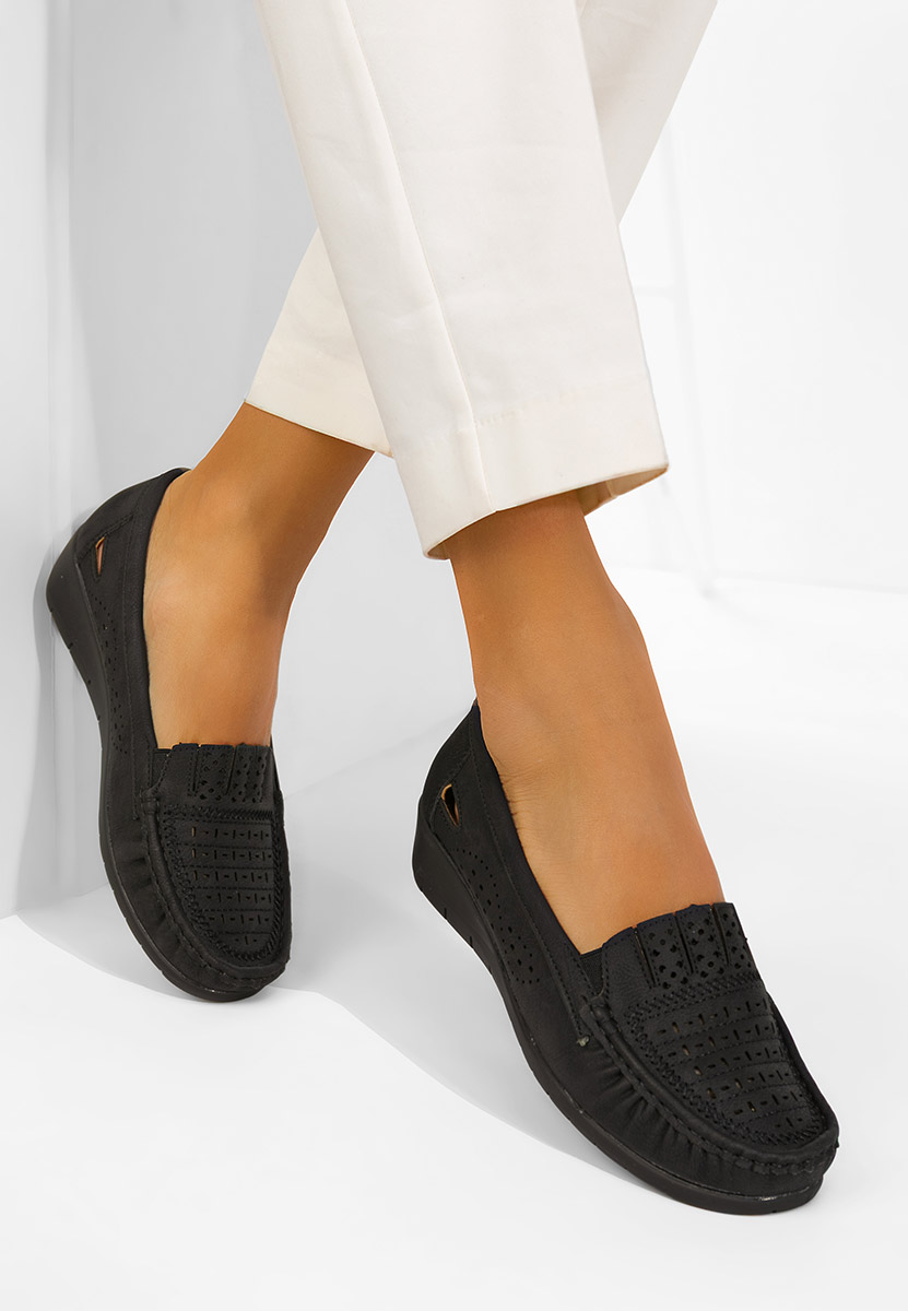 Genovia fekete női mokaszin