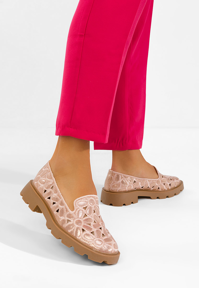 Sorika rózsaszín fűzős női cipő