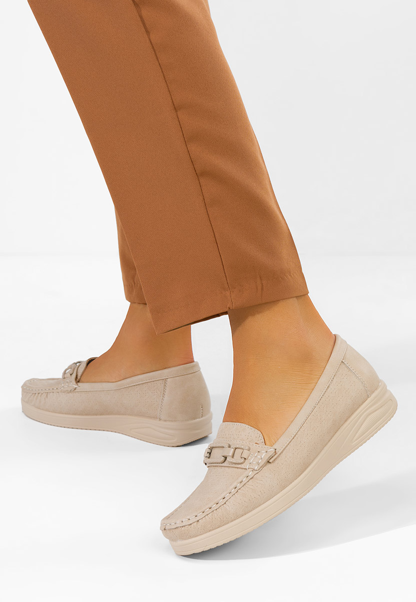 Ansleya bézs női mokaszin