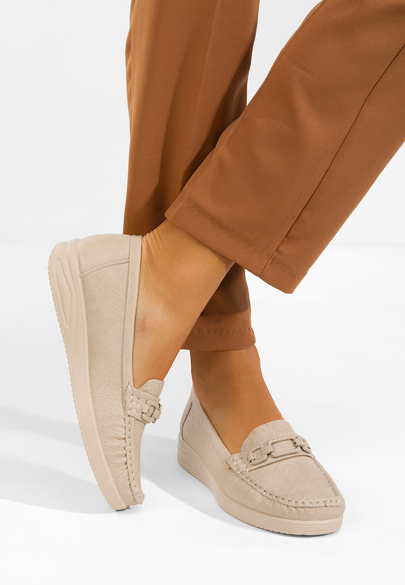 Ansleya bézs női mokaszin