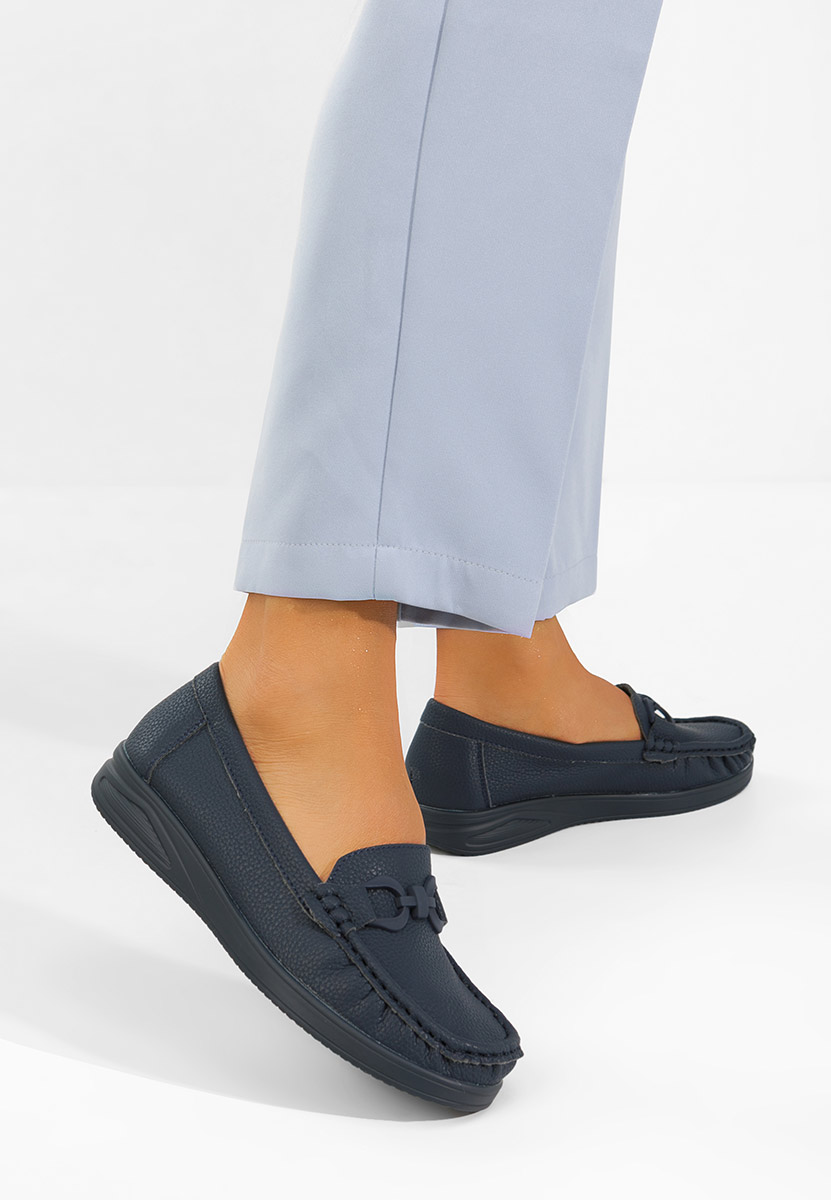 Cristiena tengerészkék női mokaszin