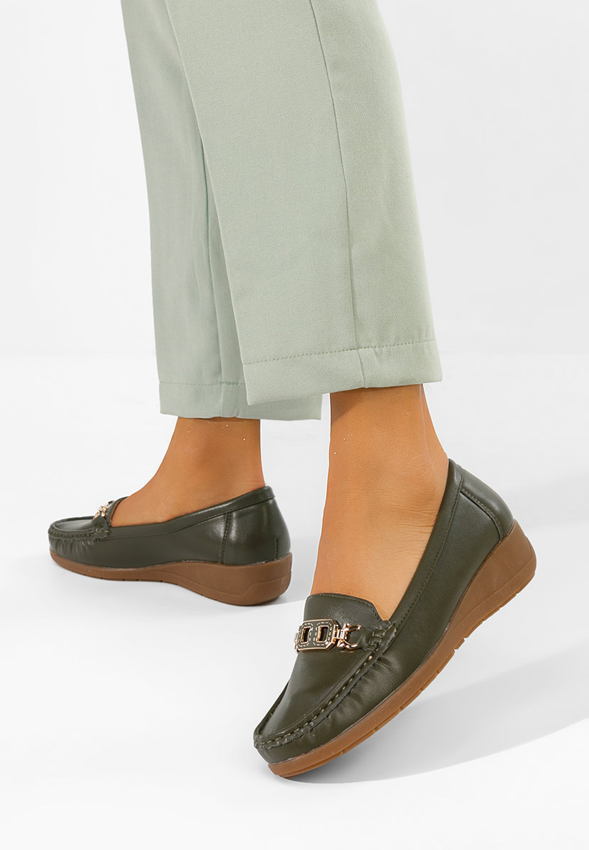 Varalia zöld női mokaszin