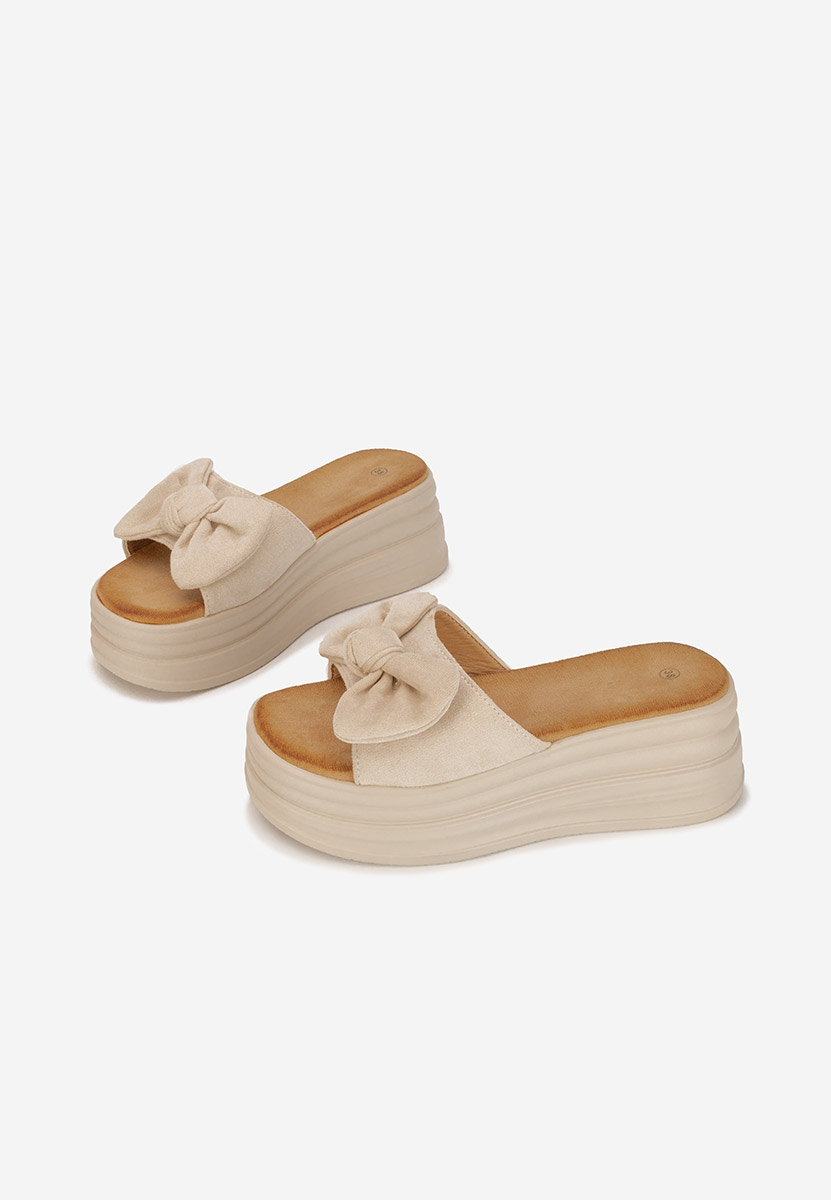 Elarya bézs telitalpú platform papucs