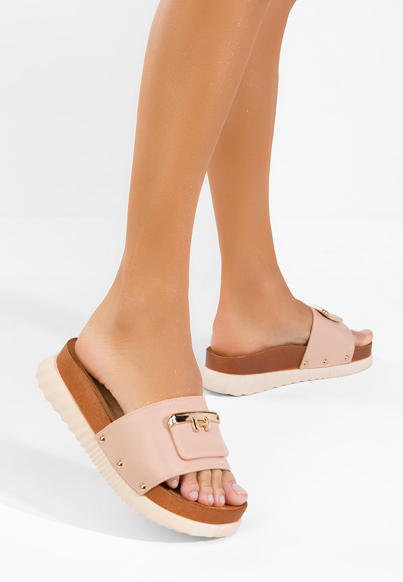 Kammy rózsaszín telitalpú platform papucs