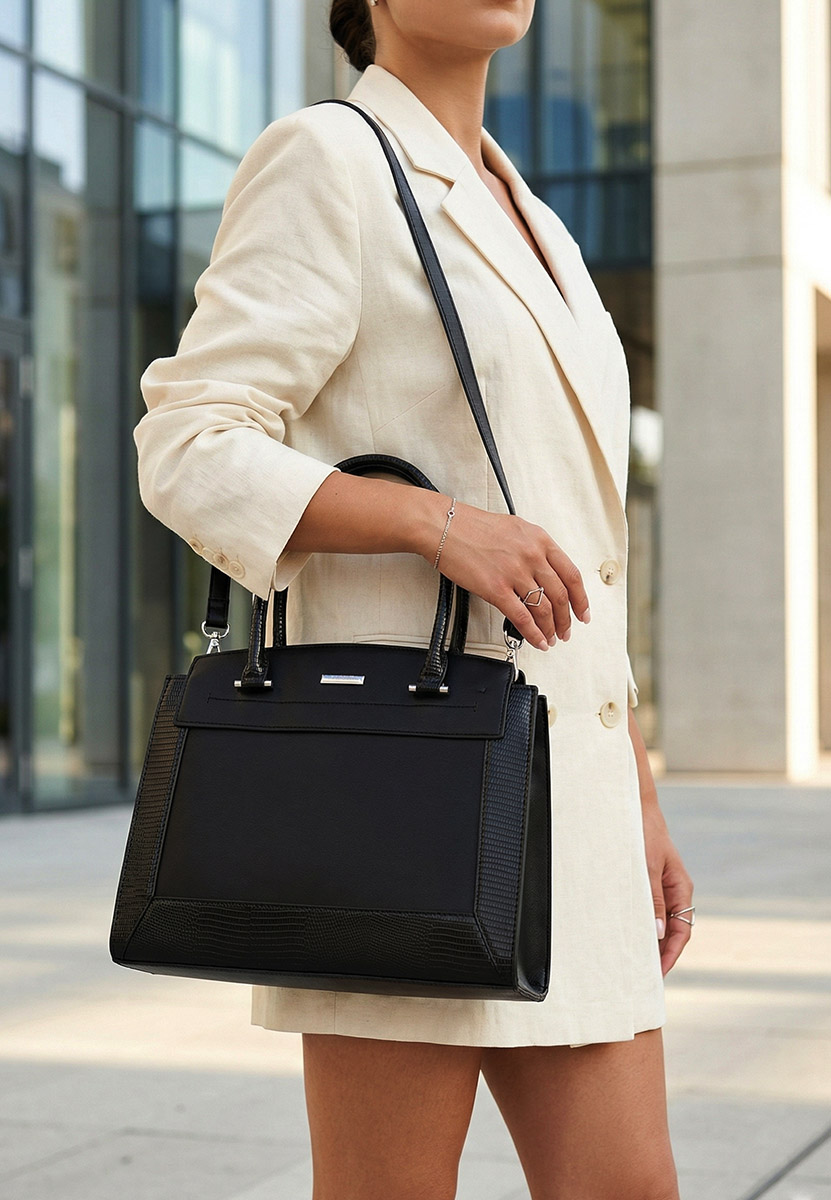 Silvia rosa 8179 fekete irodai táska