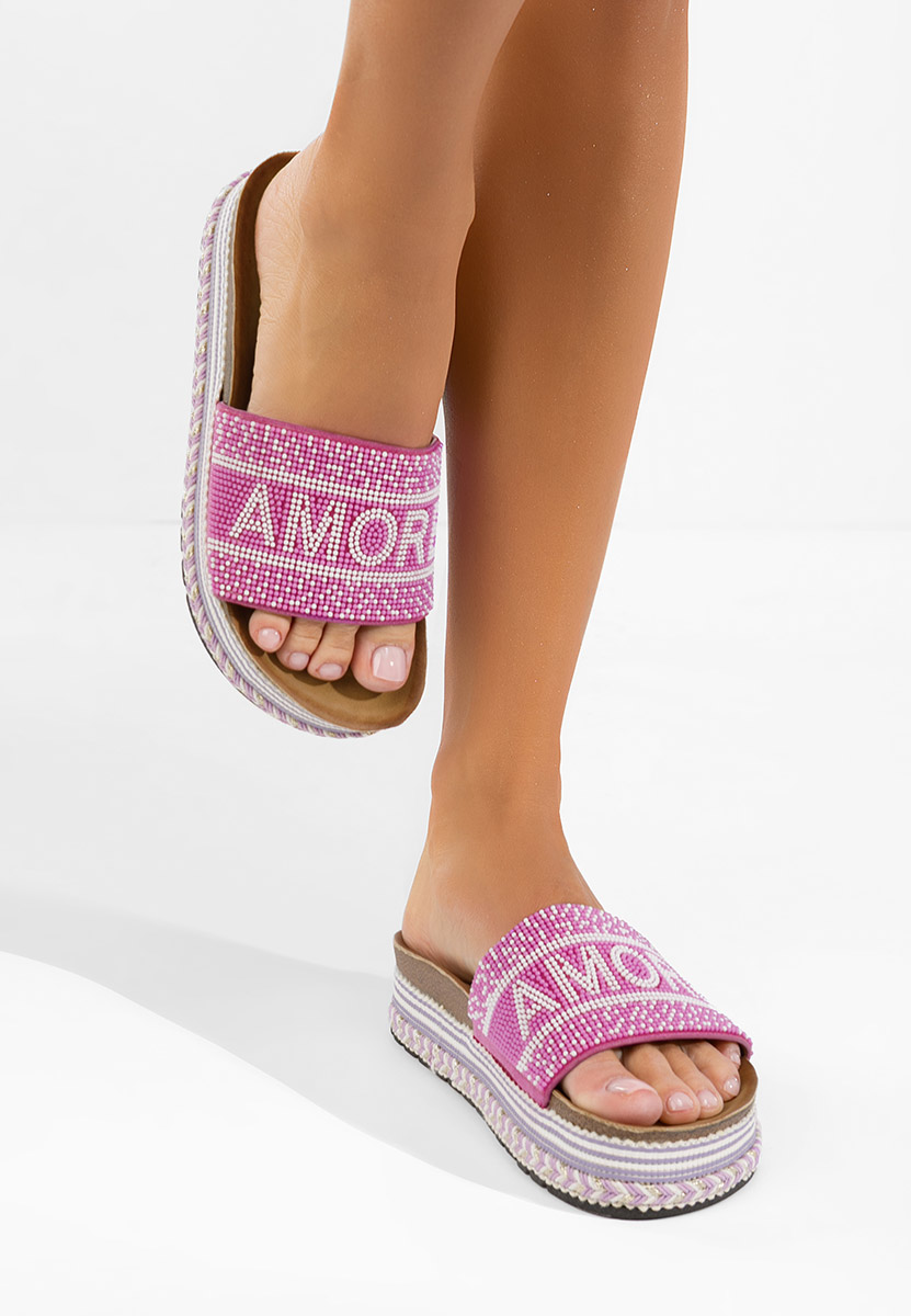 Alezia lila telitalpú platform papucs
