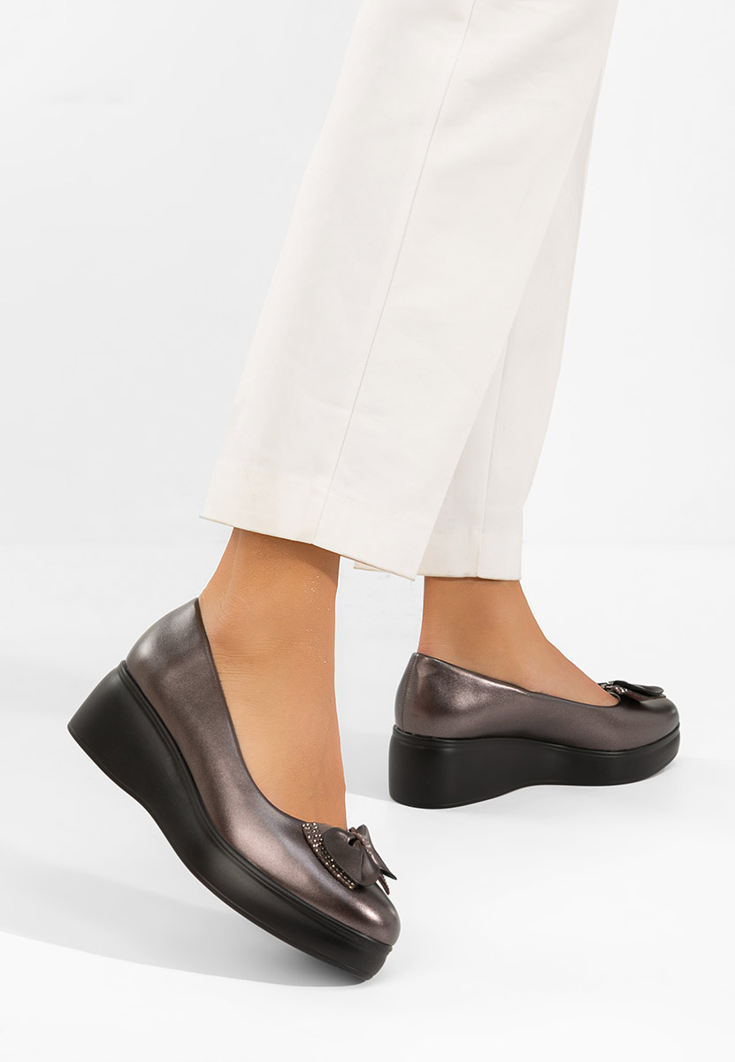 Liliane szürke telitalpú platform cipő