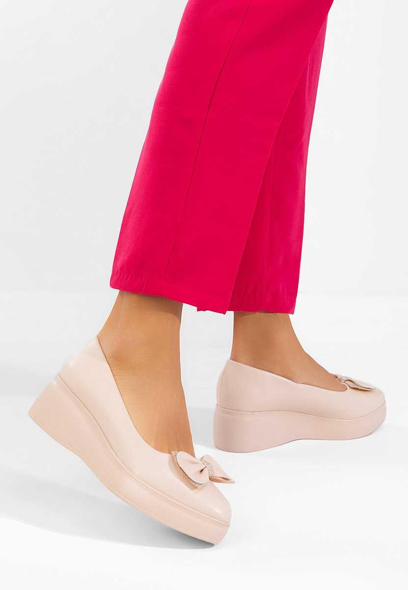 Liliane bézs telitalpú platform cipő