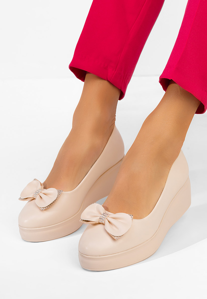Liliane bézs telitalpú platform cipő