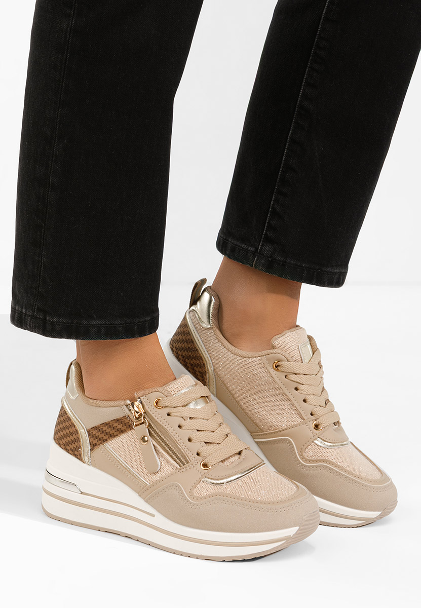Snuvira khaki platform sneaker cipő 