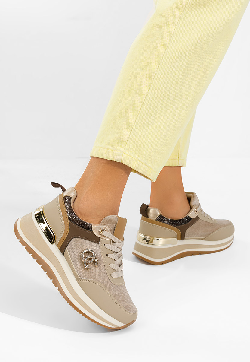 Liliza khaki telitalpú platform sneaker