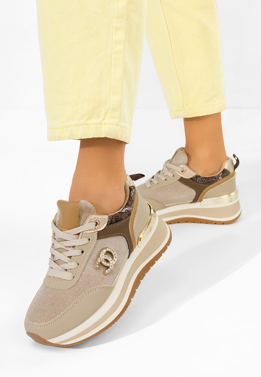 Liliza khaki telitalpú platform sneaker