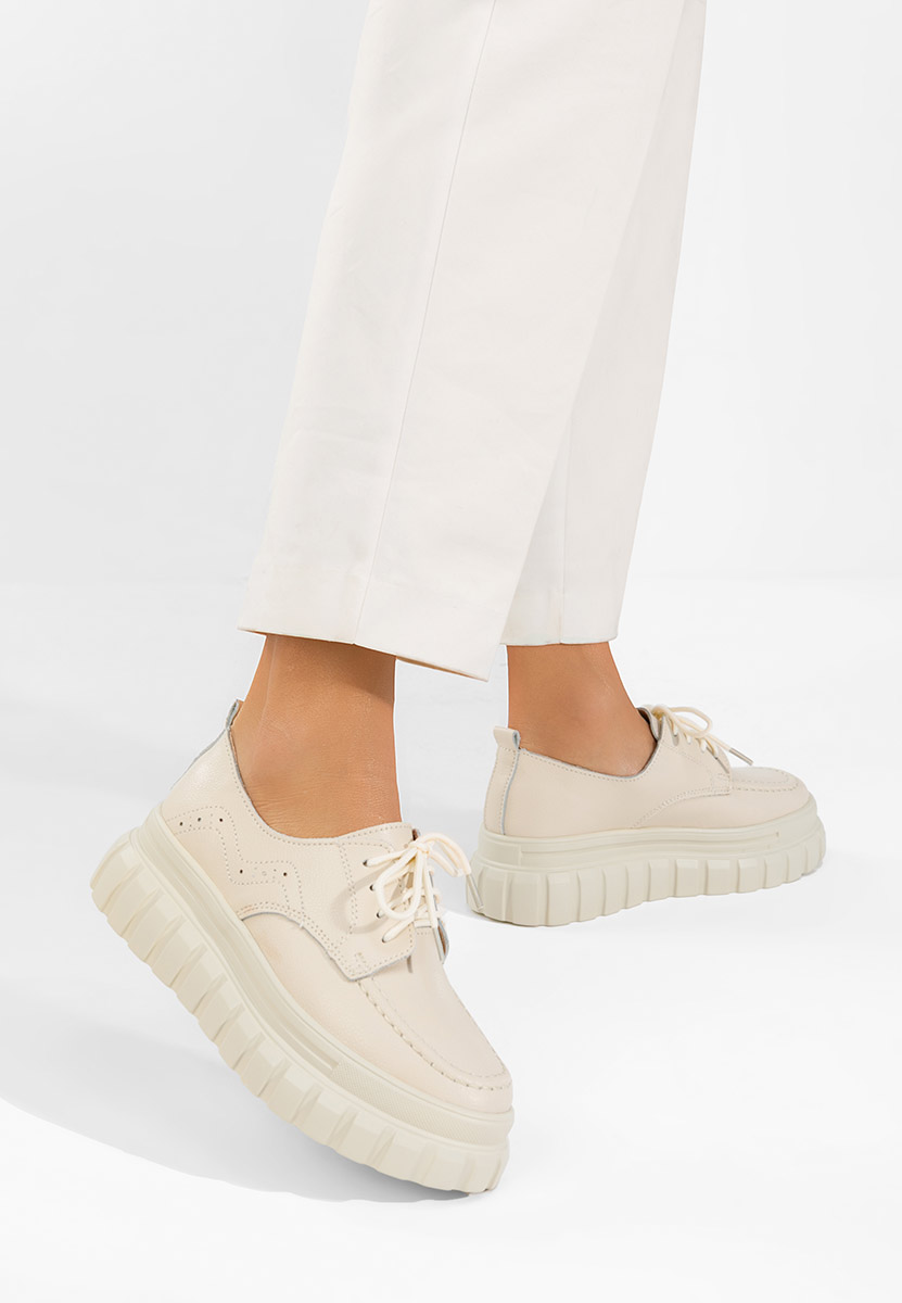 Camya bézs bőr mokaszin