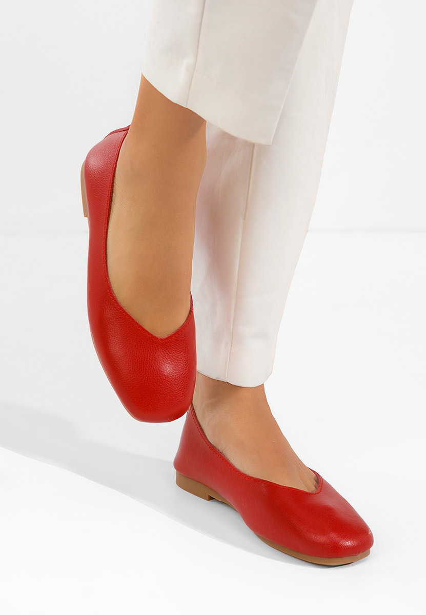 Gabiela piros bőr balerina